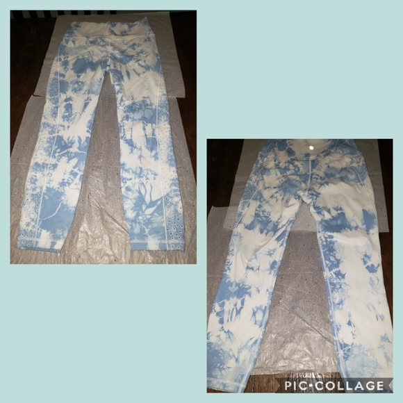 White and blue tie dyed lululemons - Picture 1 of 11